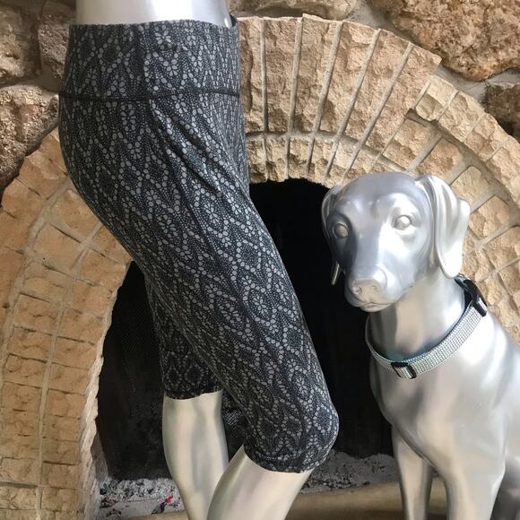 Prana Paisley Green Cropped Yoga Leggings Women’s Size Medium - Picture 3 of 7